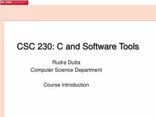 CSC 230: C and Software Tools