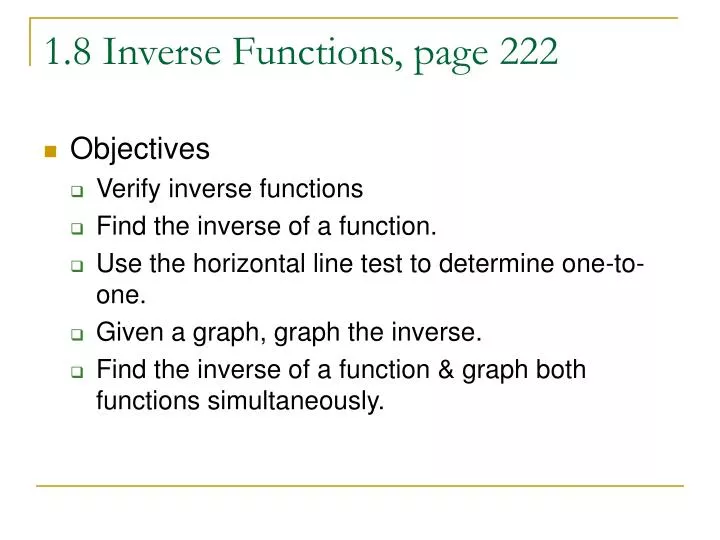 1 8 inverse functions page 222