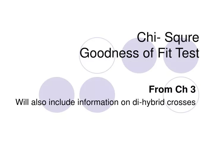 chi squre goodness of fit test