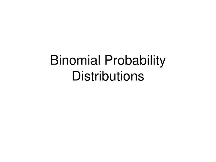 binomial probability distributions