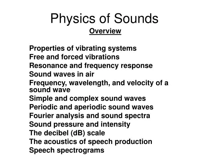 physics of sounds
