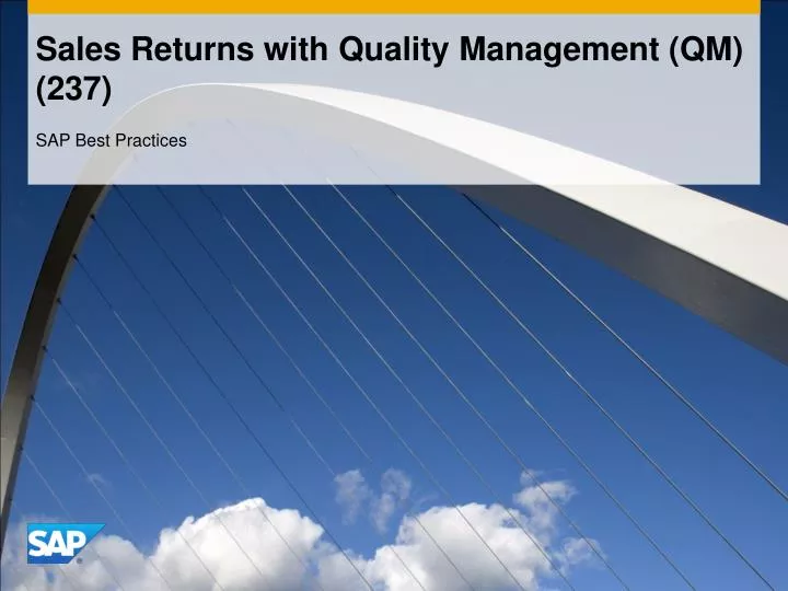 sales returns with quality management qm 237