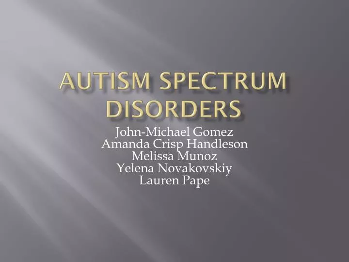 autism spectrum disorders