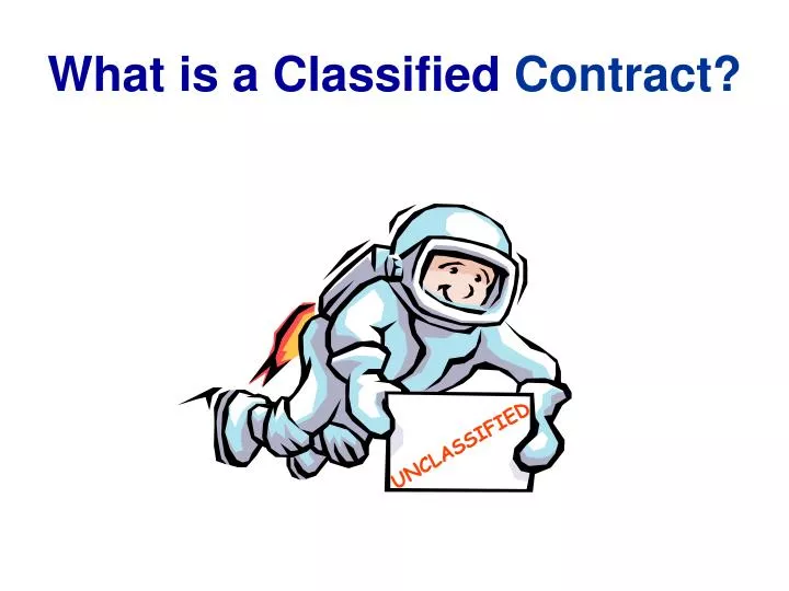 what is a classified contract