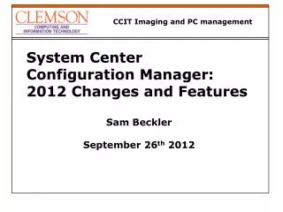 CCIT Imaging and PC management
