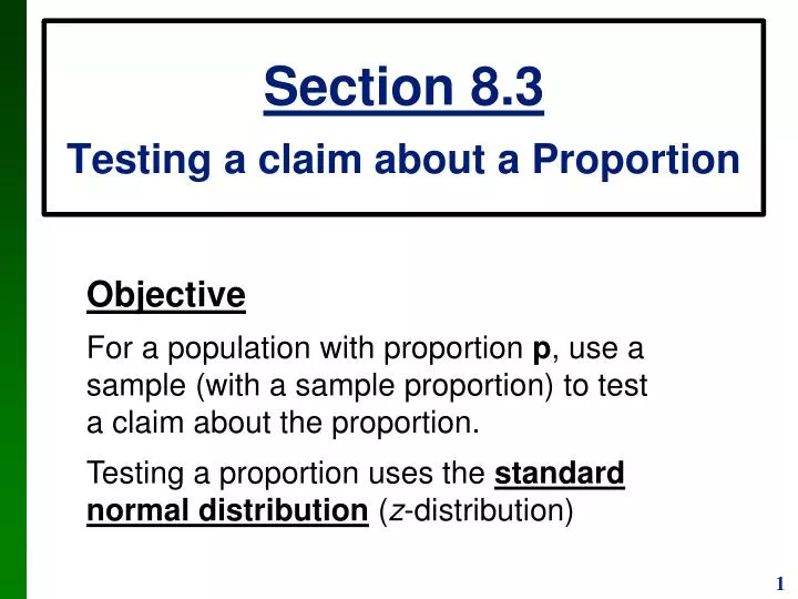 section 8 3 testing a claim about a proportion