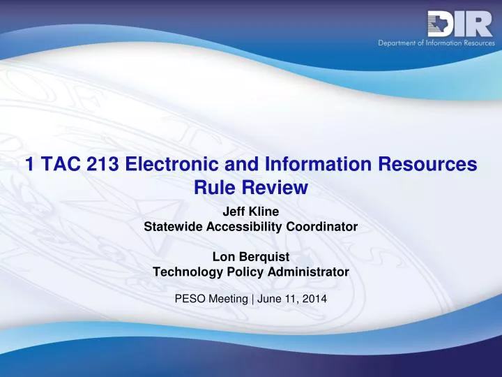 1 tac 213 electronic and information resources rule review