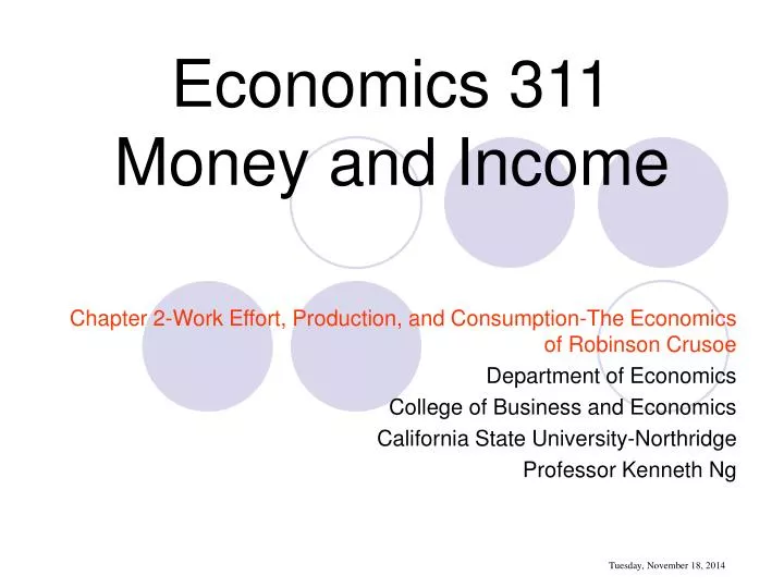 economics 311 money and income