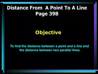 Distance From A Point To A Line Page 398