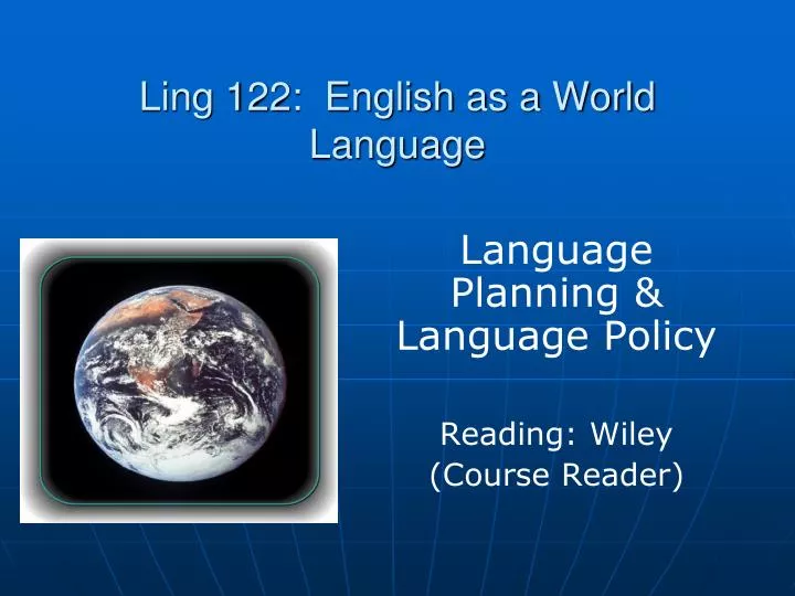 ling 122 english as a world language