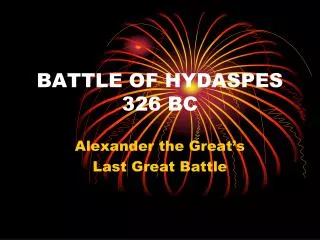BATTLE OF HYDASPES 326 BC