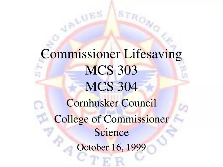commissioner lifesaving mcs 303 mcs 304