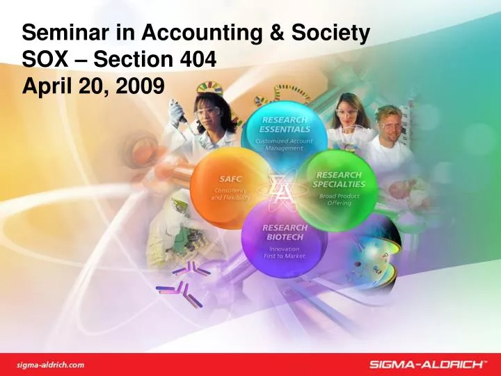 seminar in accounting society sox section 404 april 20 2009