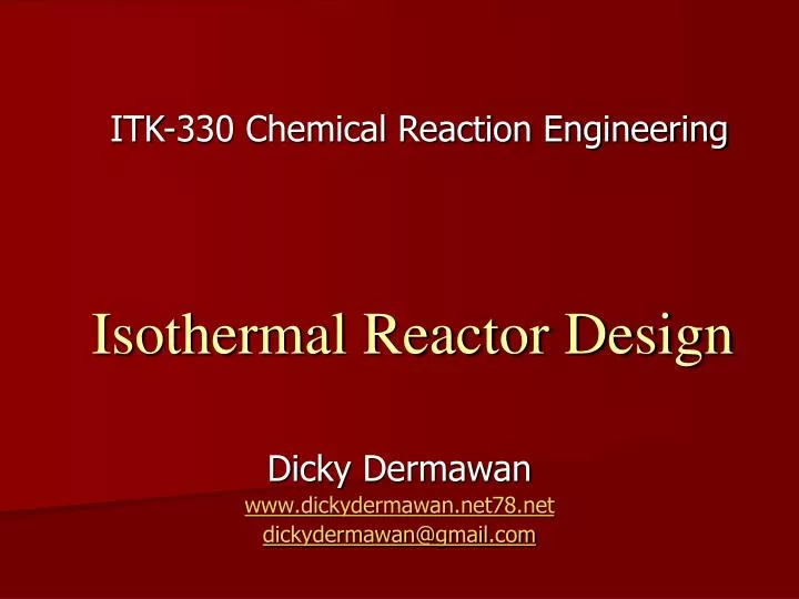 isothermal reactor design
