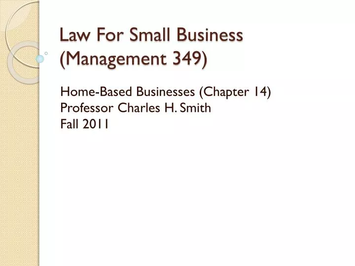 law for small business management 349