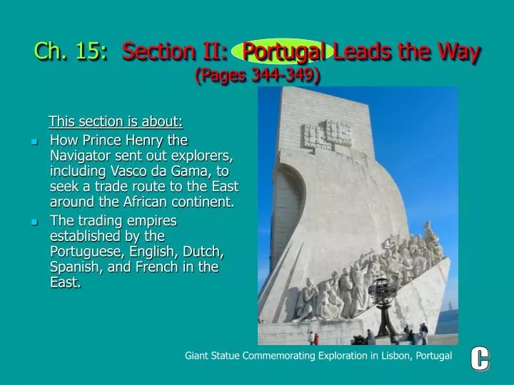 ch 15 section ii portugal leads the way pages 344 349