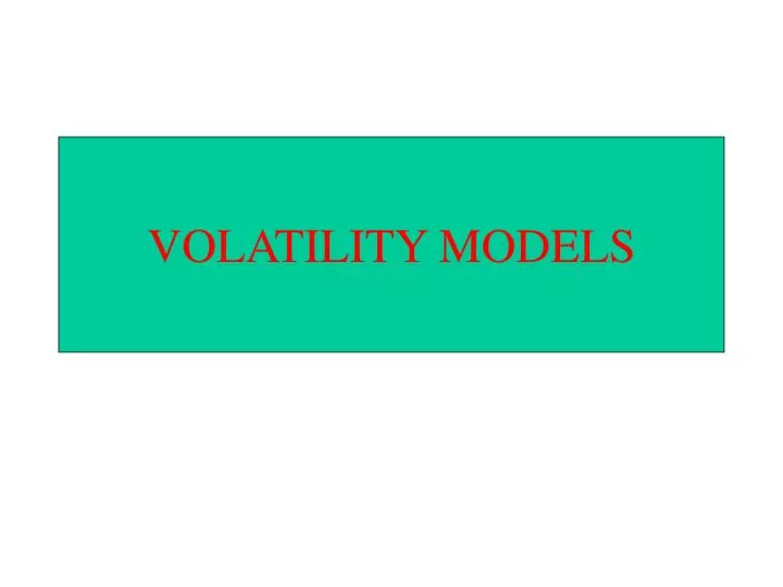volatility models