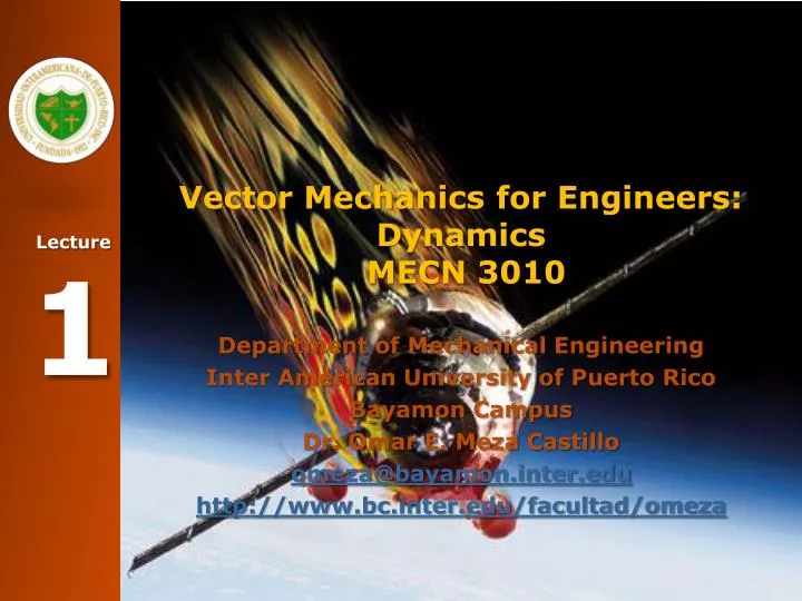 vector mechanics for engineers dynamics mecn 3010