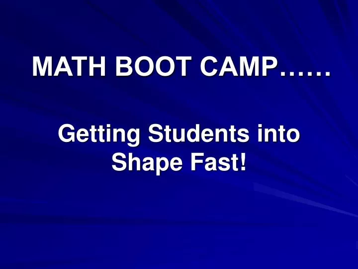 math boot camp