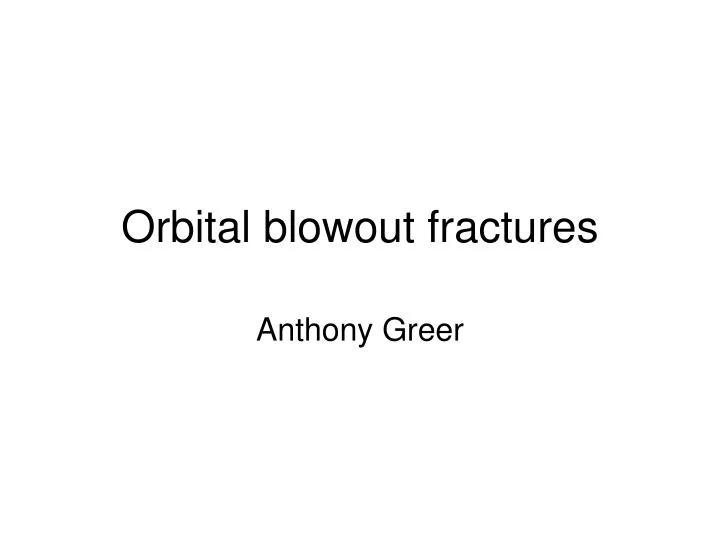 orbital blowout fractures