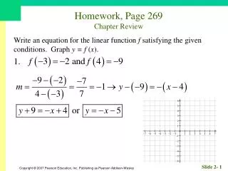 Homework, Page 269 Chapter Review