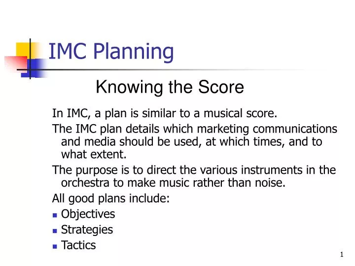 imc planning