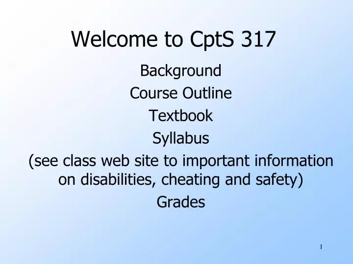 welcome to cpts 317