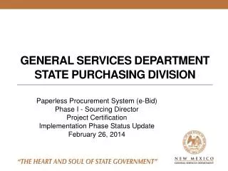 General Services Department State Purchasing Division