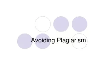 Avoiding Plagiarism