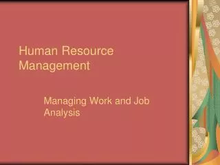 human resource management