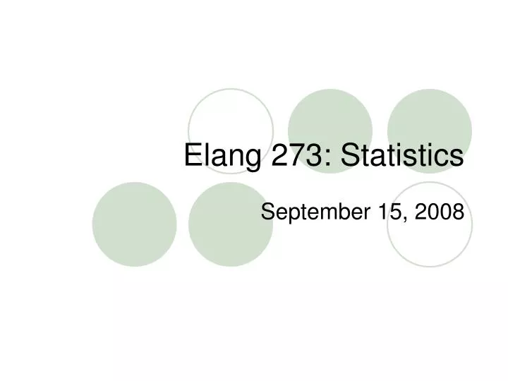 elang 273 statistics
