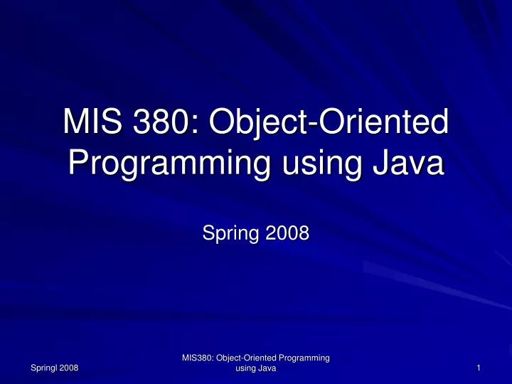 m is 380 object oriented programming using java