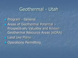 Geothermal - Utah
