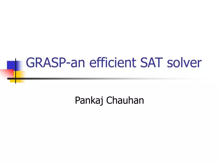 grasp an efficient sat solver