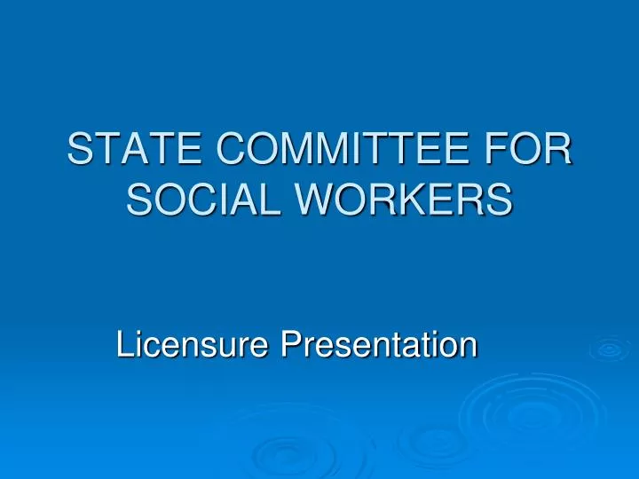 state committee for social workers
