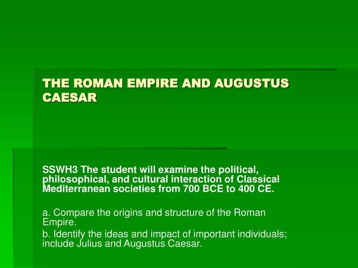 the roman empire and augustus caesar