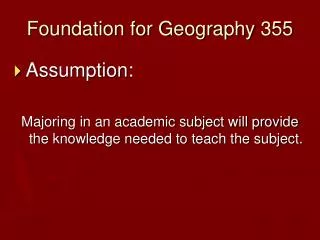 Foundation for Geography 355