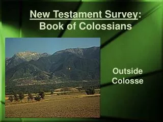 New Testament Survey : Book of Colossians