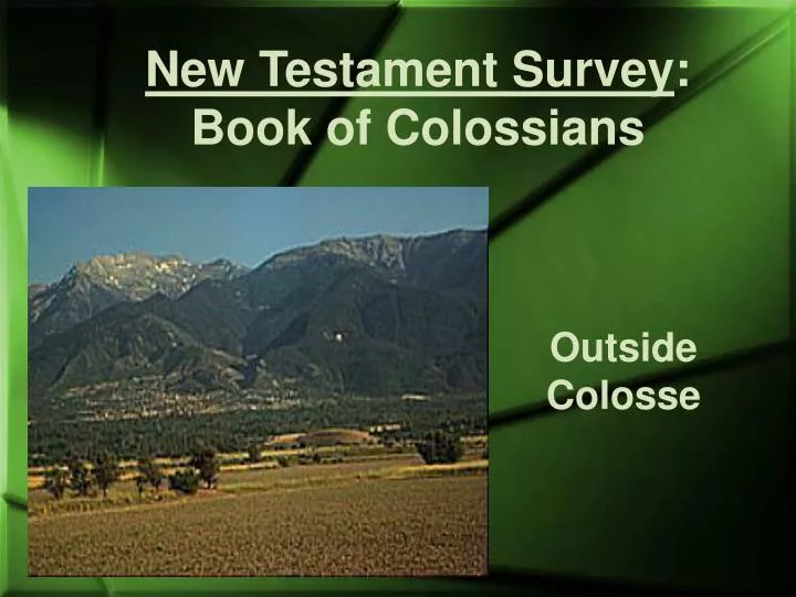 new testament survey book of colossians