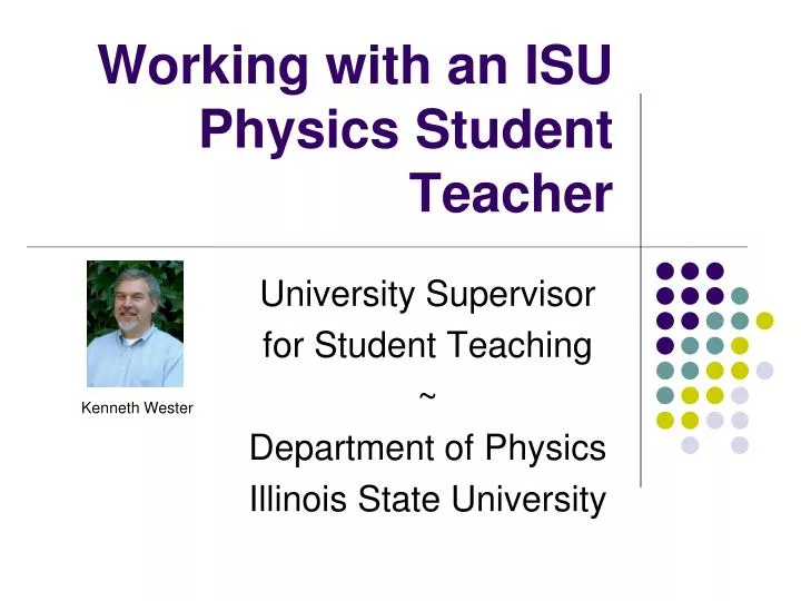 working with an isu physics student teacher