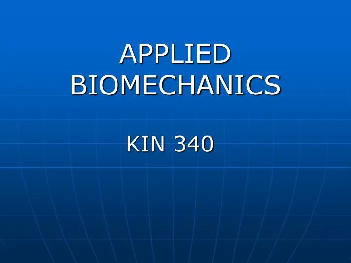 applied biomechanics