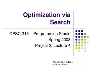 Optimization via Search