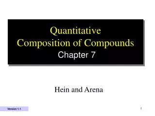 Quantitative Composition of Compounds Chapter 7