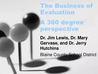 The Business of Evaluation A 360 degree perspective