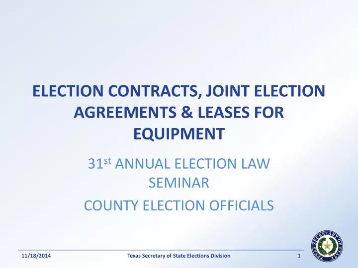 election contracts joint election agreements leases for equipment