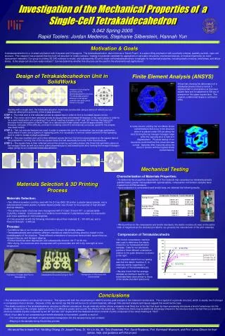 Investigation of the Mechanical Properties of a Single-Cell Tetrakaidecahedron