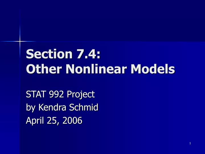 section 7 4 other nonlinear models