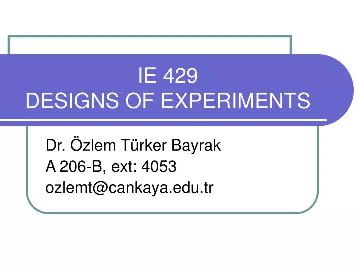 ie 429 designs of experiments