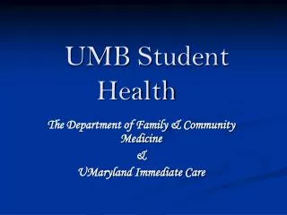 UMB Student Health