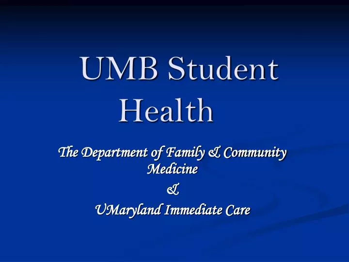 umb student health